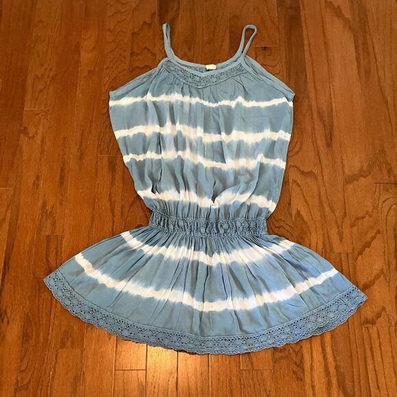 SURF GYPSY M Ruffle Beach Tie Dye Babydoll Dress - Picture 1 of 10